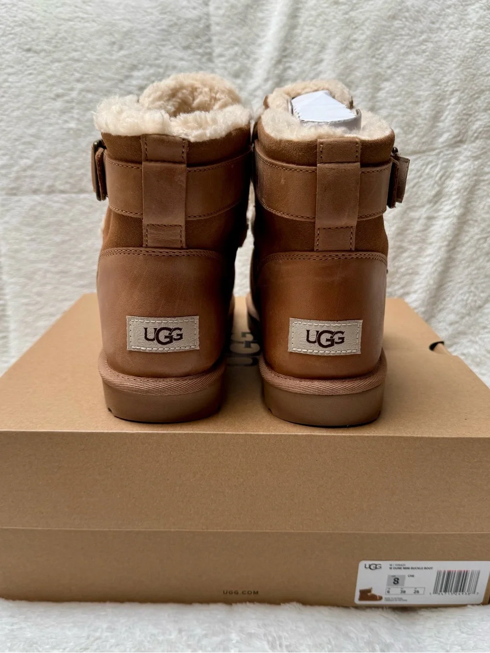 NWT - UGG Chestnut Suede Shearling Buckle Boot